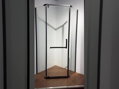 টেম্পারেড গ্লাস কোণার চতুর্ভুজ ঝরনা অভ্যন্তর কালো ISO9001