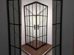 আধুনিক বাথরুমের জন্য কালো রেখাযুক্ত 5/6 মিমি আকারের গ্লাস স্কোয়ার শাওয়ার ঘরের ফ্রেম